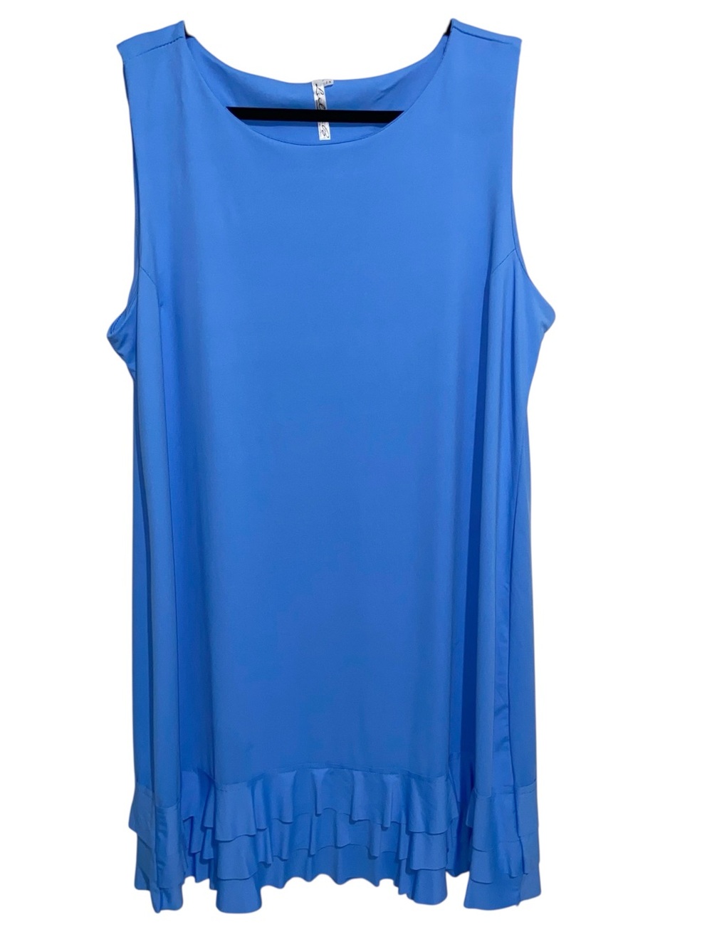 Lulu B Dress Womens 1X Blue Ruffle Stretch Coastal Beach Resortwear Summer Vacay